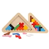 2019 New Design Baby Education Wooden Triangle Shape Interactive Toy Tetris Blocks Match Game