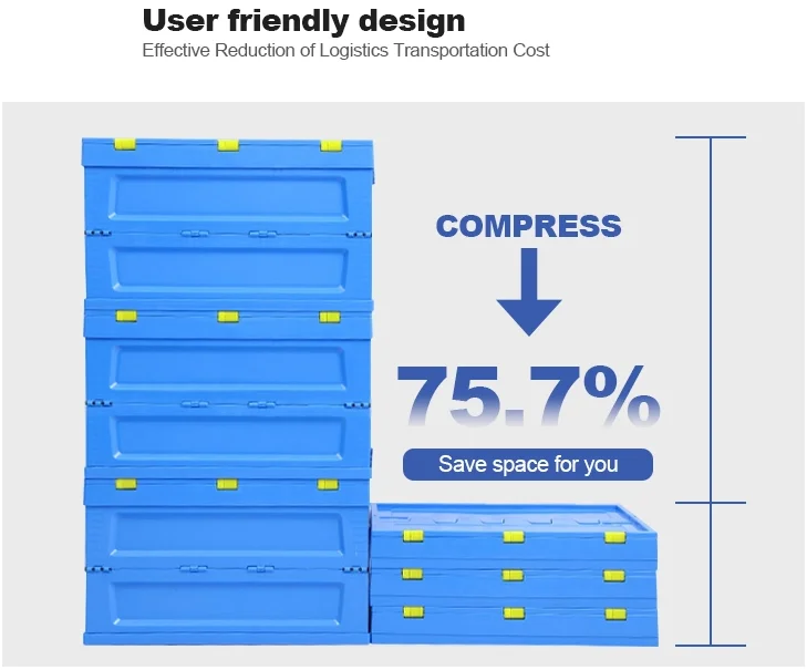 Pp Plastic Heavy Duty Folding Plastic Storage Solid Box With Lid