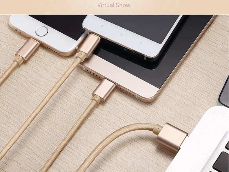 High Quality 3 In 1 Type-C Micro USB Data Charging Cable For Iphone Android and USB C - ANKUX.COM