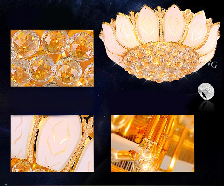 XingJun Crystal LED Chips dubai large night club invisible blade ceiling fan light