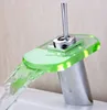 206 hydro electric power glass waterfall faucet with led