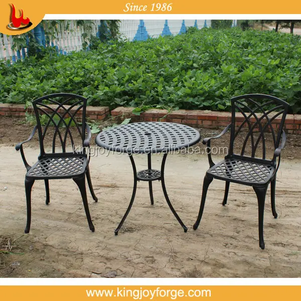 3 Pieces Garden Furniture Cast Aluminum Table With Chairs - Buy Garden