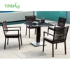 Leisure outdoor poly rattan table and chairs KD style furniture for beach house