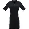 Custom Ladies Black Polo Dress With Zipper 95%Cotton 5%Spandex Jersey Side Striped Polo Shirt Dress