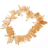 Orange Titanium Coated Crystal Points Quartz Rough Sticks Spikes Point Beads