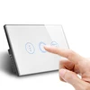 1gang 1way black or white wall light touch timer switch with blue led indicator in darkness for AU/US smart home