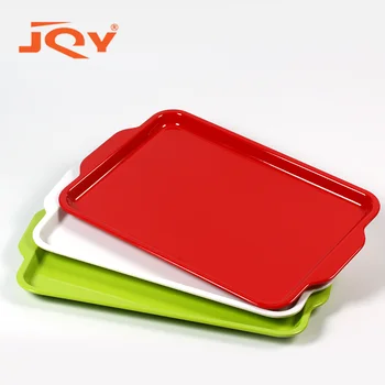 melamine rectangular serving tray with handles