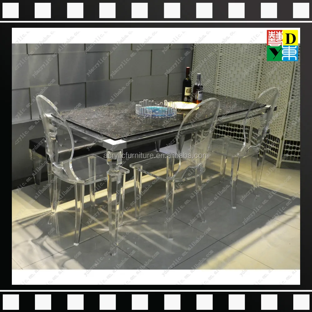 Plexi luxe ontwerp acryl eettafel set elegante acryl woonkamer ...