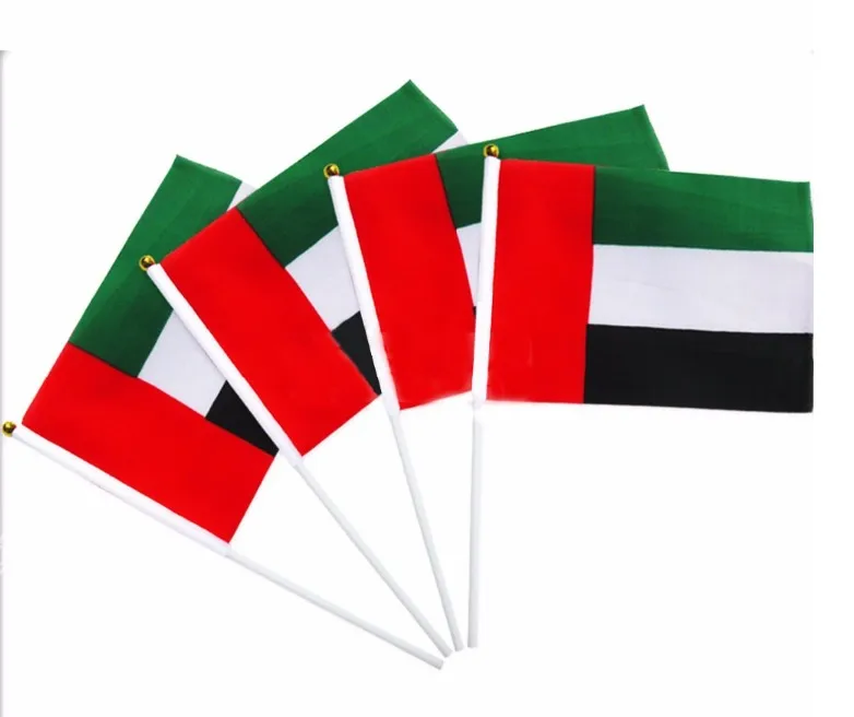 自定义标志阿联酋国家手挥舞旗帜 
