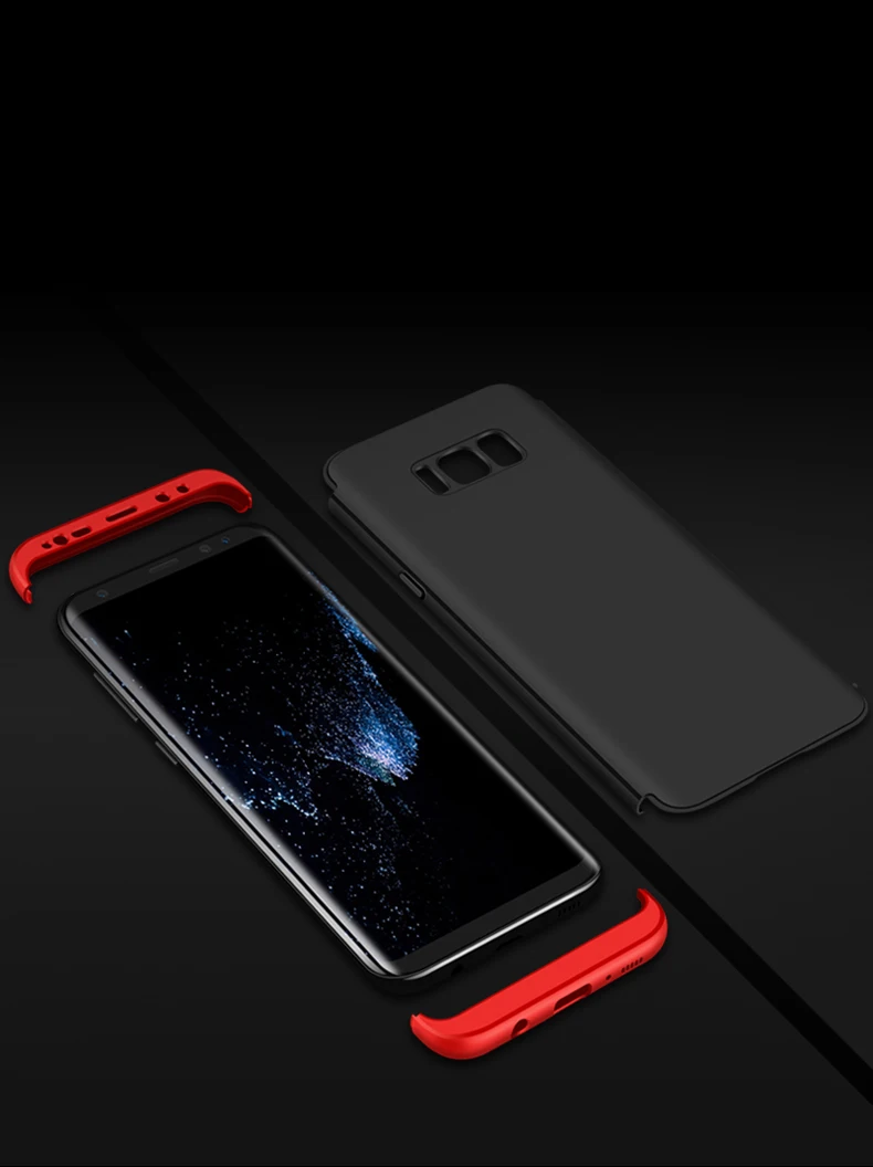 2018 hot sell 360 cover Removable 3in1 Hard PC Shield Back Cover Case for Samsung Galaxy S8 phone cases