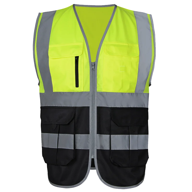 100% Polyester Hi Vis More Pockets Safety Reflective Vests With ...