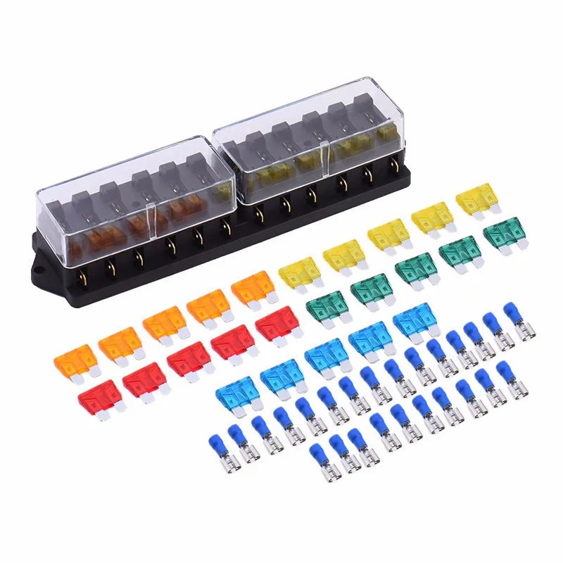 Universal 12 Way Fuse Box Block Fuse Holder Box Car Vehicle Circuit Auto Blade