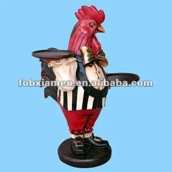 resin butler statue with tray