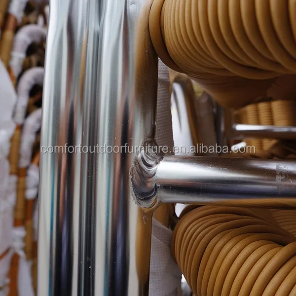 Jardín Al Aire Libre Doble Tubos De Aluminio Silla De Mimbre - Buy