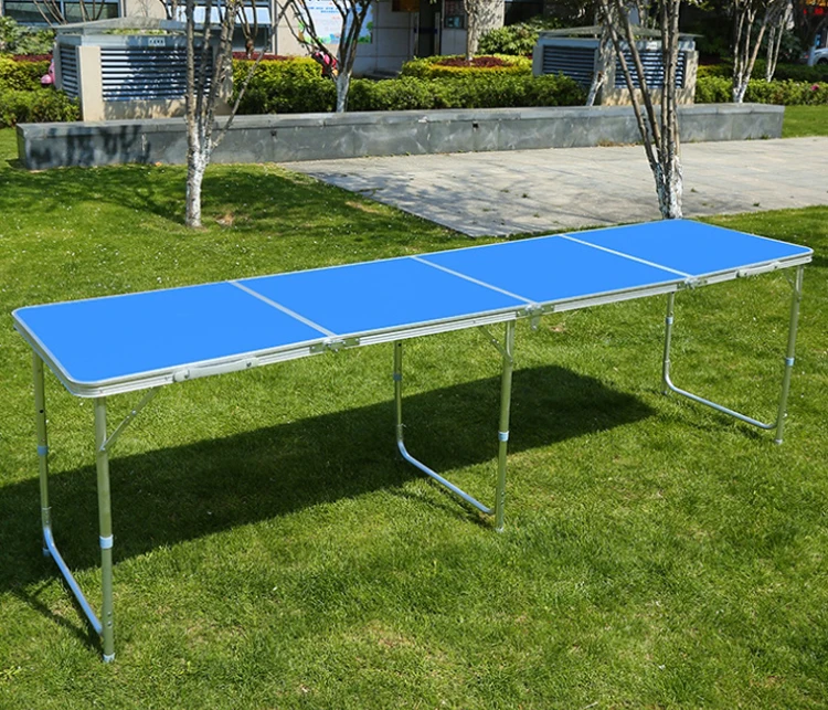 2,4 m de jardín al aire libre ajustable en altura 8ft plegable de aluminio mesa de camping picnic 8 ft mesa plegable con mango