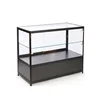Guangzhou Factory Retail Black Cheap 4 Feet Products Showcase Display Glass Counter With Storage Cabinet