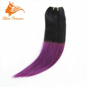 Ombre Colored Dark Roots Human Hair Weave 1b T Purple Silky Straight Hair Weave Virgin European Hair Bundles In Stock Buy Ombre Colored Hair