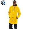 Guangzhou Factory 100% Nylon With Button With String Custom Long Yellow Raincoat Jacket