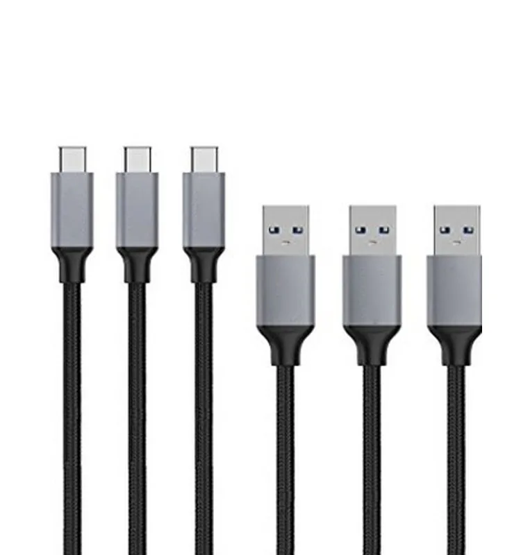 USB-C to USB 3.0 Cable Braided Nylon (3-Pack 3.3ft/1m) for Galaxy S8, Nexus 6P 5X, Google Pixel, LG G5 V20, HTC 10 - ANKUX.COM