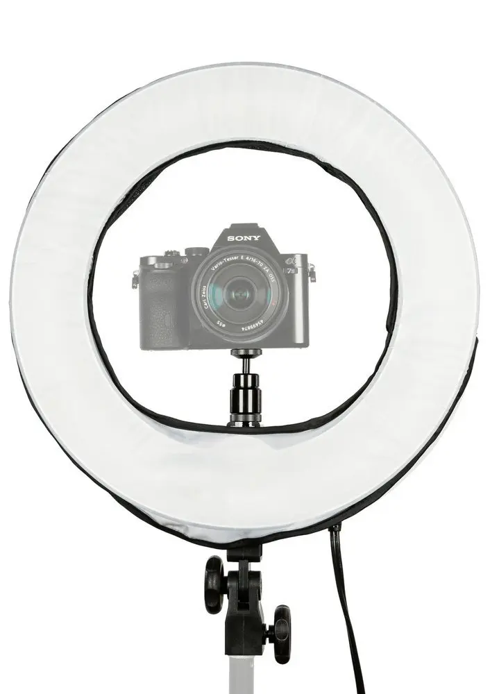 AW Dimmable 14 35W 5500K LED Ring Light with Tripod Ball Head Color Filter Photo Video Lighting Stand Kit