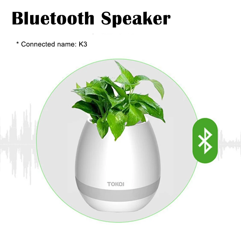 Real plant playing music bluetooth speaker waterproof wireless speaker LED flash singing plant