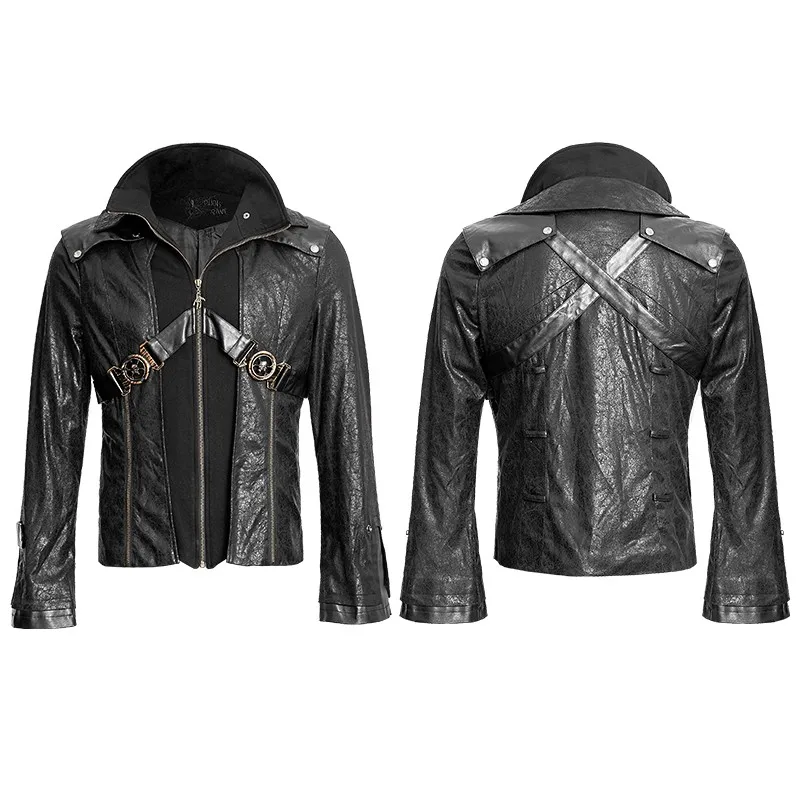 Y-254 unique designs red women gothic stand collar leather short jacket ...