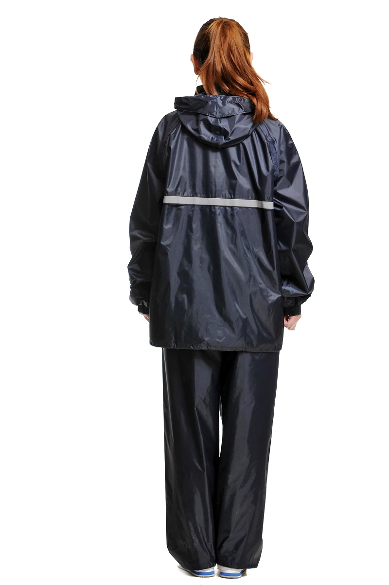 Black Rain Suit 190t Polyester Pvc Coating Woman Raincoat 190t Nylon ...