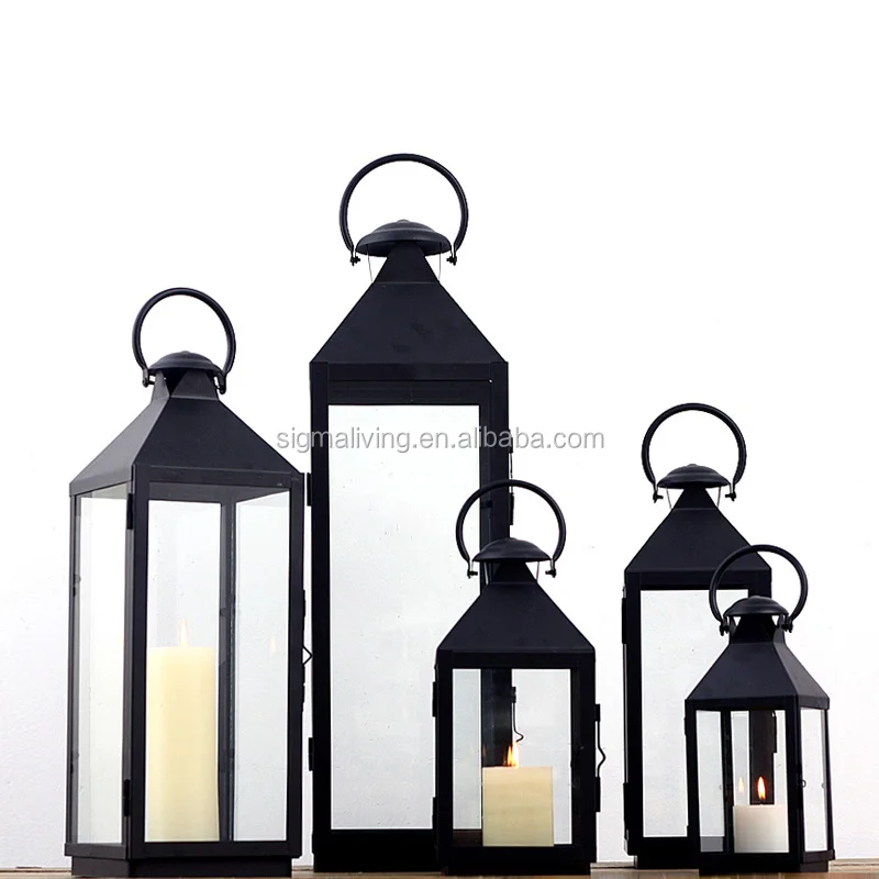 Portable Indoor outdoor decorating metal candle holder glass for home decor