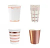 9oz Rose Gold Foil Party Paper Cup Disposable Rose Gold Paper Cup