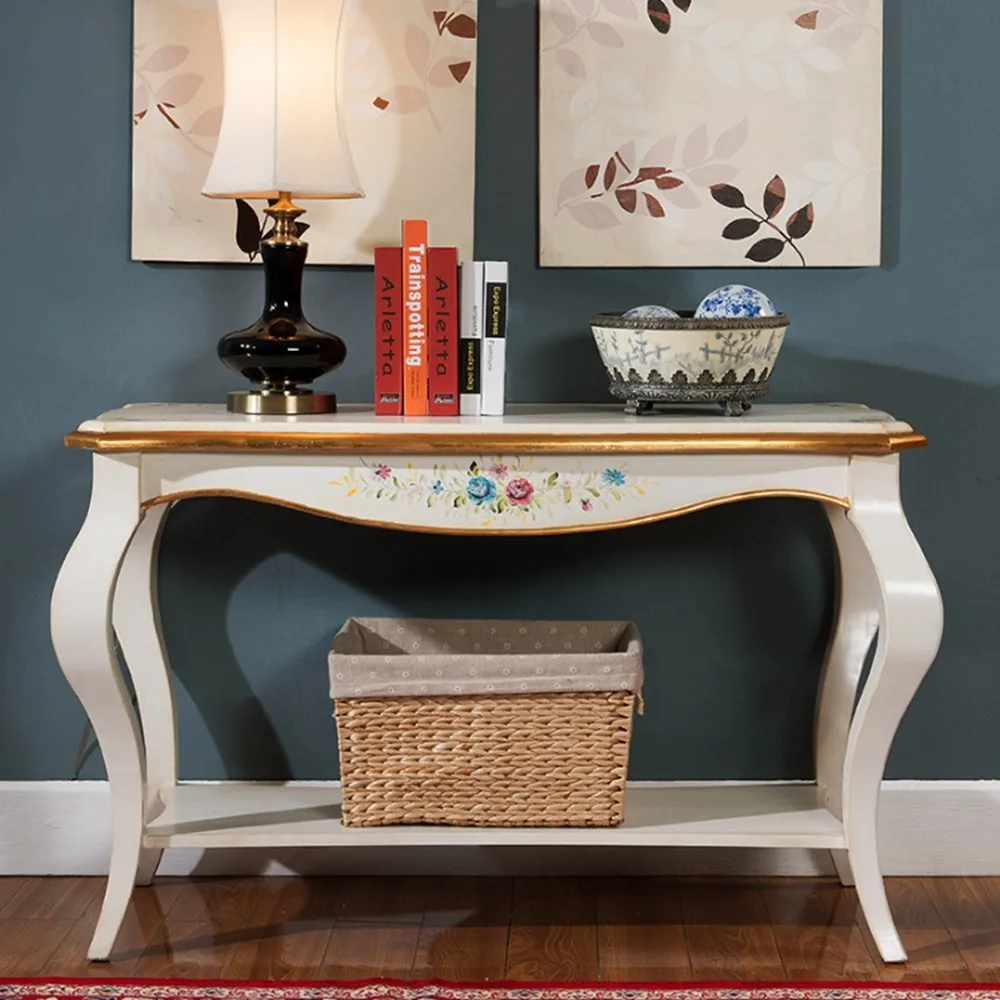Woonkamer interieur luxe meubels vintage console tafel in zwart ...