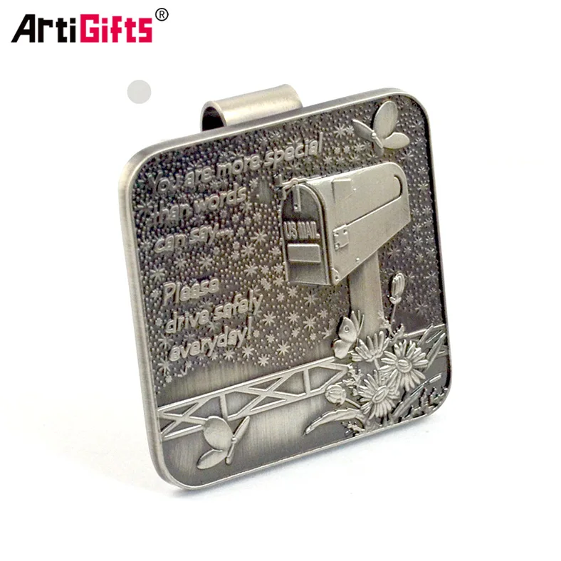 Promotional Items cheap custom blank engraved metal golf cap clip ball marker