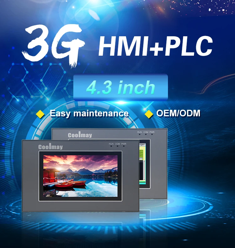 Bộ Điều Khiển Lập Trình Tự Động 4.3 Inch PLC HMI Combo