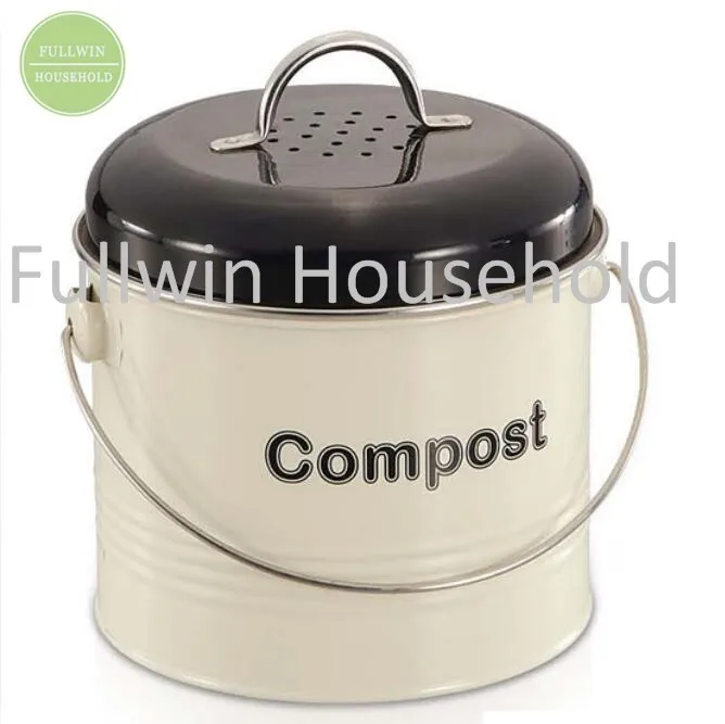 Metalen Keuken Compost Bin Met Houtskool Filter En Innerlijke Emmer