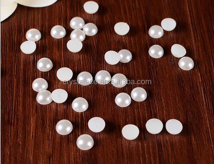 8mm acrylic hot fix pearl, flat-back artificial Plastic ABS materila pearl