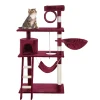 Luxury huge adjustable height cat tree with hanging cat toy
