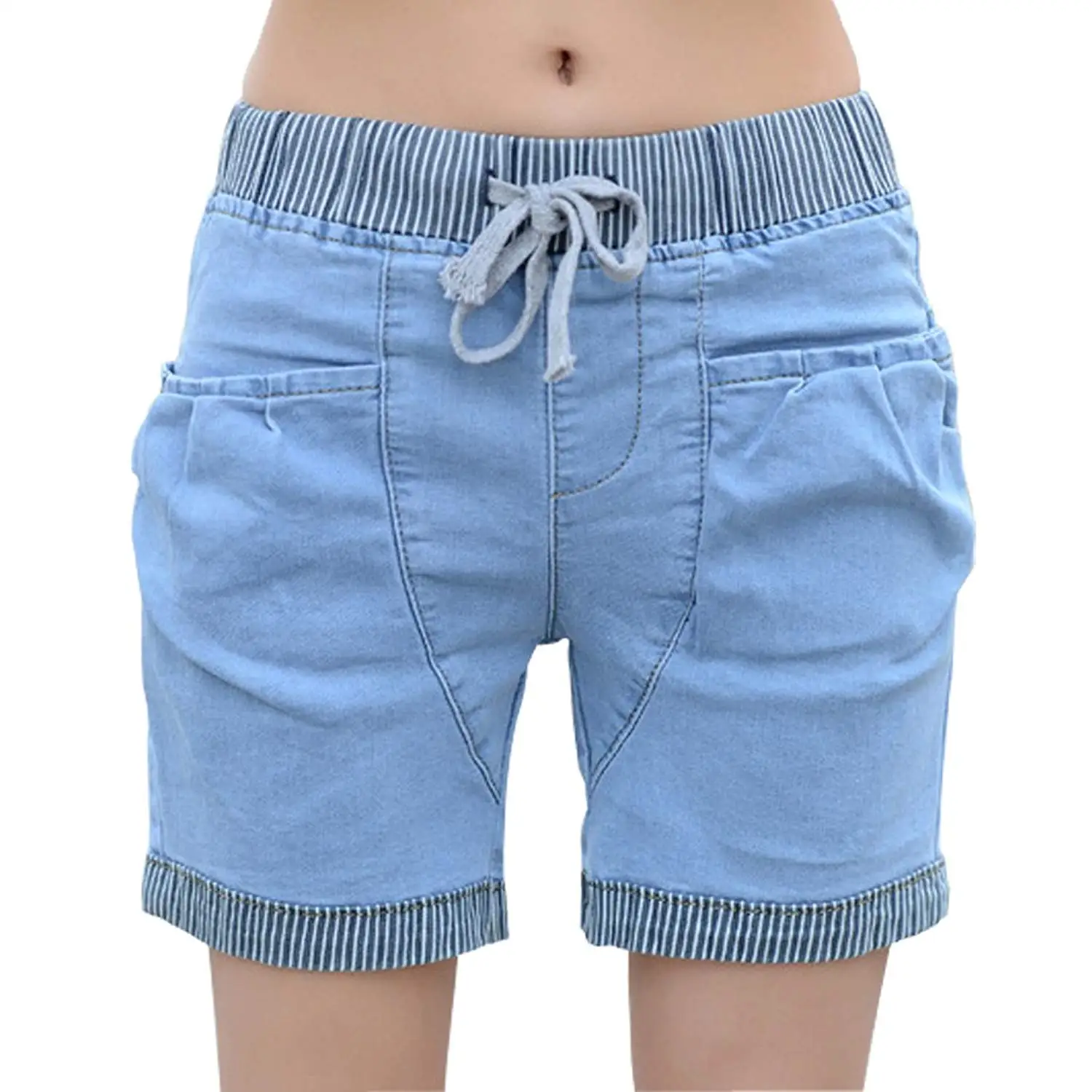 Plus Size was thin short 2017 Casual High Waist Shorts Women High Waisted Denim Shorts Elastic 