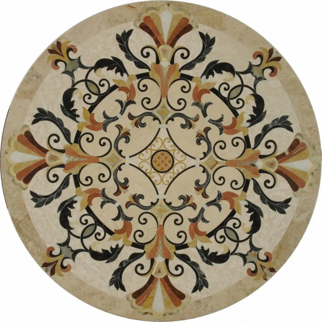 factory round wood floor medallions