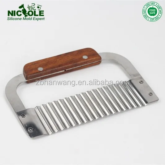 Stainless Steel Crinkle Cutter Potato Chip Vegetable Wavy Cutter Soap