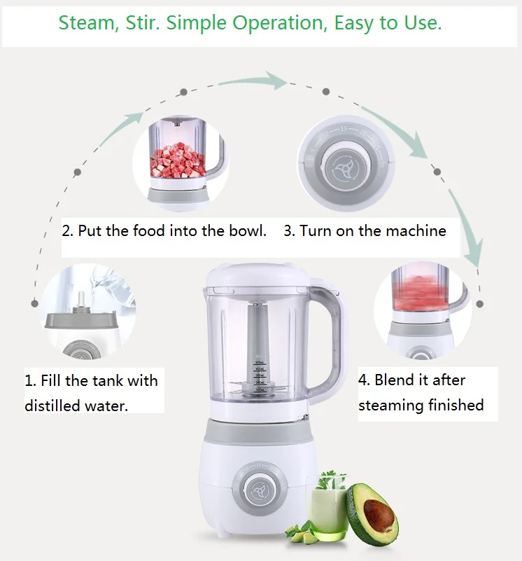 Portable Automatic Food Processor & Mixer Chinese Producer Baby Food
