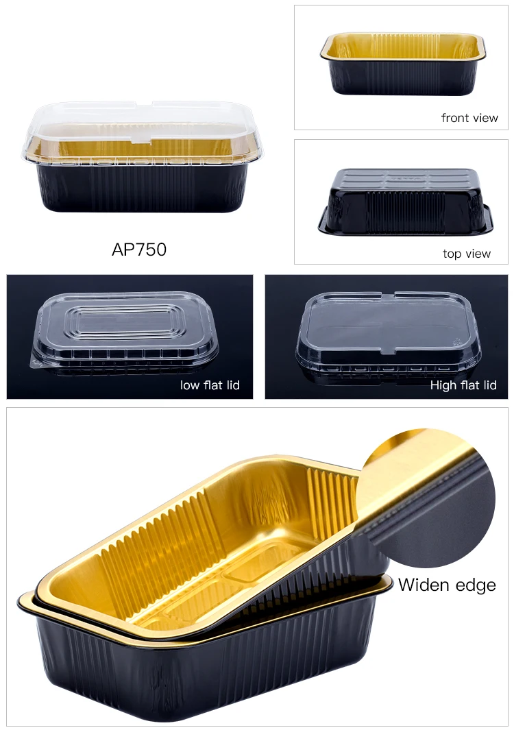 750ml/25oz Abl Pack Takeaway Oven Safe Fast Food Aluminium Food