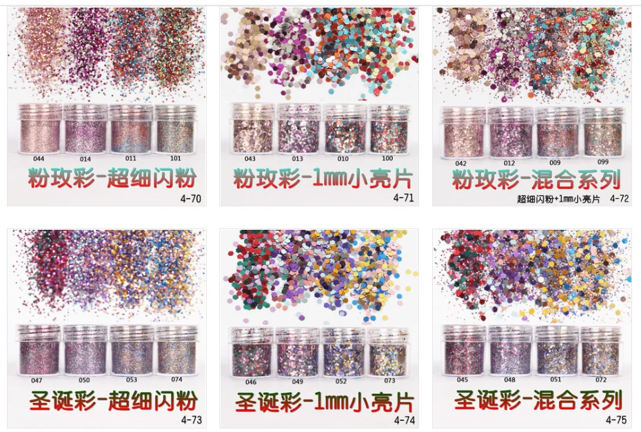 Different Sizes And Shapes Chunky Glitter Use In Body And Nail Glitter