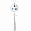 Wholesale dog paw design silver round stainless steel Aromatherapy essential oil diffuser necklace with tassels