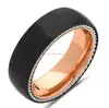 Wholesale products tungsten alliance mens ring white rope inlay rose gold ring