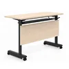 Powder Coating Steel Frame Leg MDF Top Foldable Study Training Table With Wheels