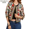 TONGYANG Embroidery Outerwear Winter Tribal Print Office Ladies Women Coats and Jackets Vintage Autumn Long Sleeve Short Jacket