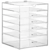 Amazon Top Seller 2018 Hinged Lid Clear Acrylic Cosmetic Cube Organizer Drawer/Large 6 Tier 5 Drawers Acrylic Makeup Storage Box
