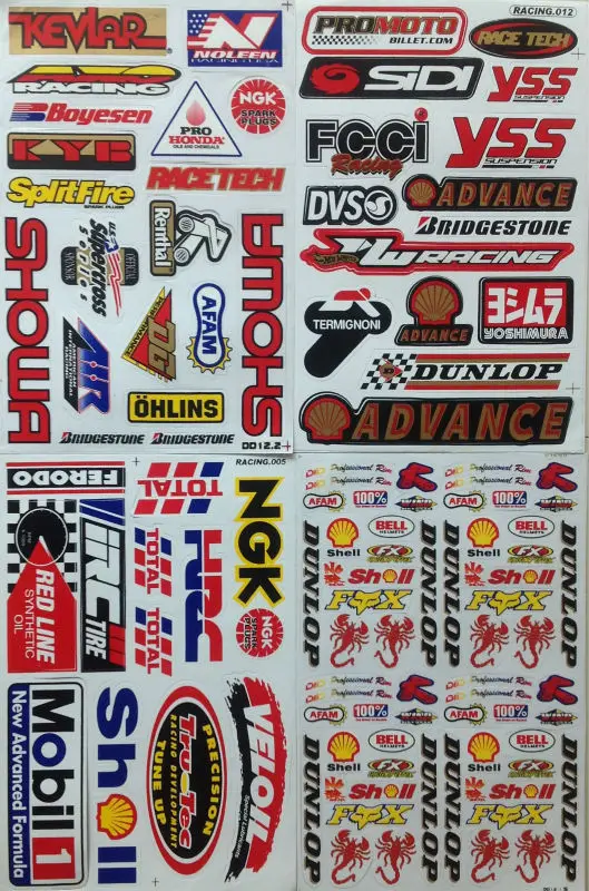 4 Lembar Stiker  Sponsor  Penyetelan Mobil  Model Motor Set 