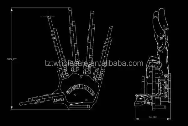 Robot Palm Humanoid Manipulator Five Fingers Anthropomorphic Left Hand w// Servo