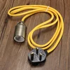 UK 3 Pin Plug In Fabric Flex Cable E27/E26 Pendant Lamp Holder Vintage Light Fitting