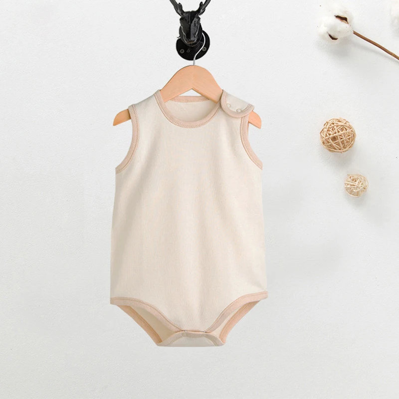 Custom Blank Cute Baby Clothes Sleeveless Infant Clothing Organic
